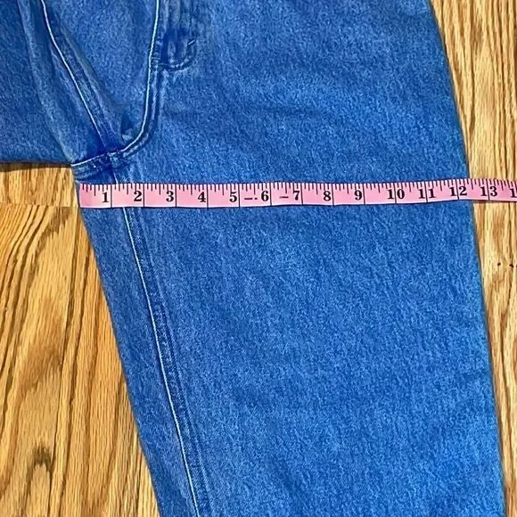 VTG Mom Jeans, bright blue, high waisted, tapered leg, 7/8 - Picture 7 of 11